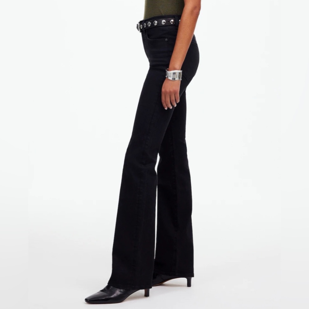 MADEWELL Kick Out Full Length Classic Black Flare Leg Stretch Jeans